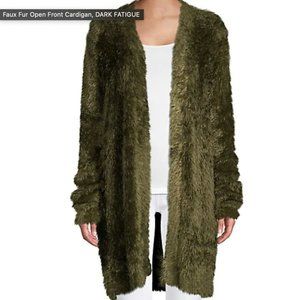 2/$50 Lord &Taylor FauxFur Open Front Cardigan NWT